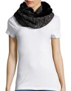 Collection 18 Faux Fur Trimmed Knit Infinity Scarf