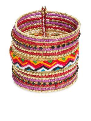 Design Lab Lord & Taylor Bead And Thread Cuff Bracelet