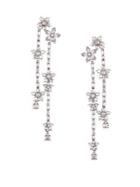Oscar De La Renta Swarovski Crystal Multi Floral Drop Earrings