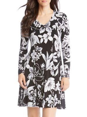 Karen Kane Long-sleeve Fit-&-flare Dress