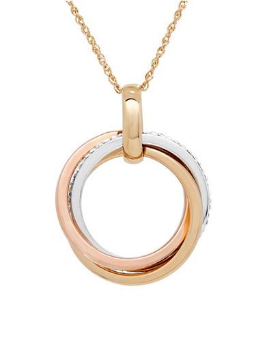 Lord & Taylor 14k Gold Triple Circle Pendant Necklace