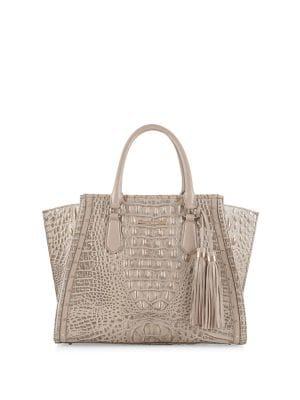 Brahmin Priscilla Embossed Leather Tassel Satchel