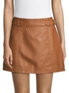 Free People Faux Leather Belted Skirt