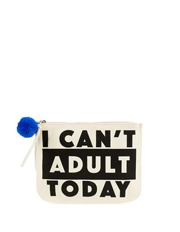 Twig + Arrow Cant Adult Canvas Verbiage Pouch