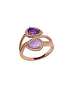 Lord & Taylor 0.22k Diamond, Amethyst And 14k Rose Gold Ring