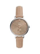 Fossil Kayla 3-hand Stainless Steel & Leather-strap Watch