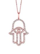 Morris & David 14k Rose Gold & Diamond Hamsa Hand Pendant Necklace