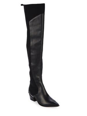 Donna Karan Blare Point Leather Tall Boots