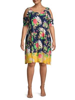 Rafaella Plus Sleeveless Floral Ruffle Dress