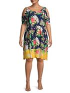 Rafaella Plus Sleeveless Floral Ruffle Dress