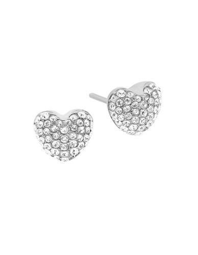 Michael Kors Cubic Zirconia And Crystal Heart Stud Earrings