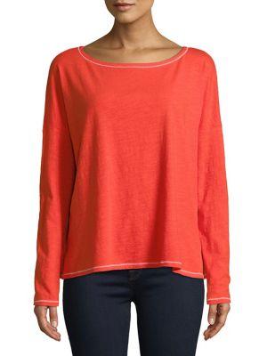 Eileen Fisher Long-sleeve Box Cotton Top