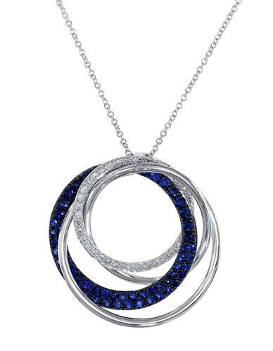 Effy Royale Bleu 14k White Gold Interlocking Rings Necklace With Sapphire And Diamonds