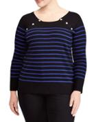 Lauren Ralph Lauren Plus Striped Crewneck Sweater