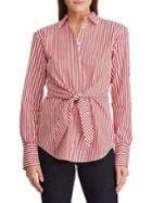 Lauren Ralph Lauren Striped Tie-front Cotton Shirt