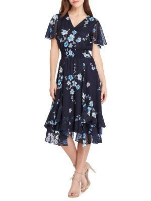 Tahari Arthur S. Levine Floral Midi Shift Dress