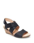 Me Too Toree Leather Stacked Wedge Heel Sandals