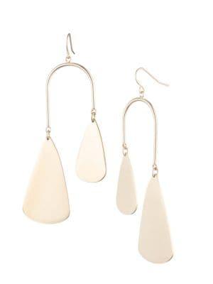 Trina By Trina Turk Scenic Route Goldtone Petal Linear Drop Earrings