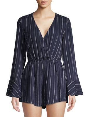 The Fifth Label Striped Flare-sleeve Romper