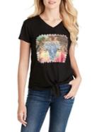 Jessica Simpson Maya Tie-front Graphic Tee