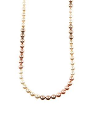 Oscar De La Renta Faux Pearl Single Strand Necklace