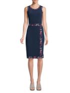 Michael Michael Kors Faux Wrap Border Sheath Dress