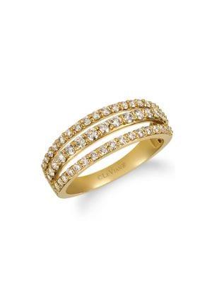 Le Vian Nude Palette 14k Honey Gold & Nude Diamonds Triple-row Ring