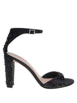 Jewel Badgley Mischka Jillian Satin Ankle-strap Sandals