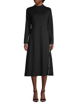 Vince Camuto Long-sleeve Studded A-line Dress