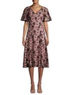 Donna Karan Flutter Short Sleeve Lace Dress