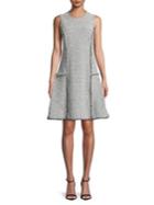 Ellen Tracy Knit Fringe-trim A-line Dress