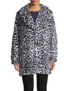 Jones New York Spotted Faux Fur Coat
