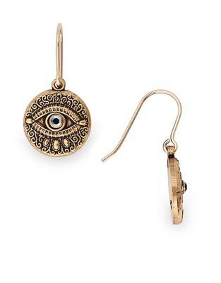 Alex And Ani Crystal And Sterling Silver Evil Eye Hook Earrings