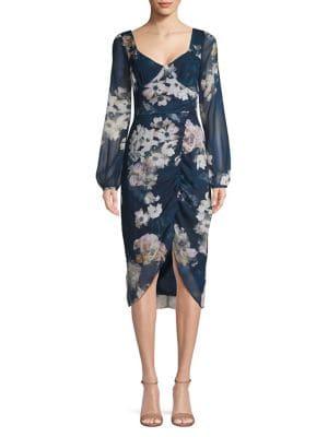 Cooper St Floral Draped Asymmetric Dress