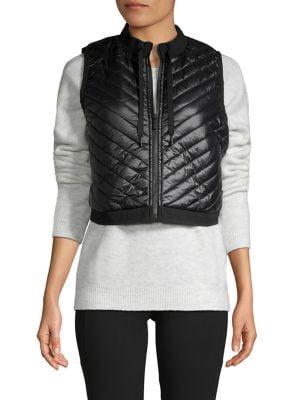 Calvin Klein Performance Leopard-print Cropped Puffer Vest