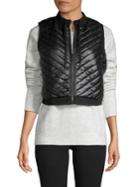 Calvin Klein Performance Leopard-print Cropped Puffer Vest