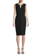 Calvin Klein Splitneck Grommet Chain Sheath Dress