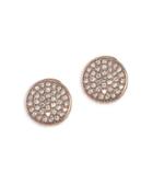 Vince Camuto Pave Crystal Button Clip Earrings