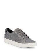 Kurt Geiger London Ludo Embellished Metallic Fabric Sneakers