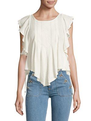 Free People Ruffled Tassel Top