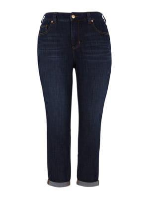 Melissa Mccarthy Seven7 Plus Denzel Rollover Cuff Denim Pants