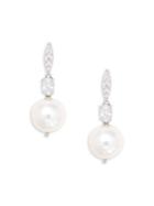 Nadri Crystal And Faux Pearl Drop Earrings