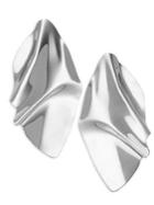 Design Lab 2-pair Silvertone Crinkle Button Earrings