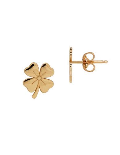 Lord & Taylor 14k Yellow Gold Four-leaf Clover Stud Earrings