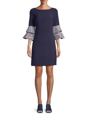 Eliza J Double-ruffle Sleeve Sheath Dress