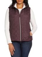 Weatherproof Plus Quilted Faux Shearling-trimmed Vest