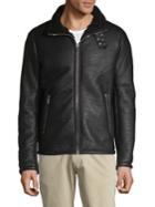 Karl Lagerfeld Double Buckle Faux-shearling Jacket