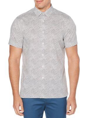 Perry Ellis Mini-circle Print Stretch Shirt