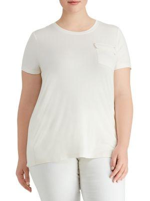 Lauren Ralph Lauren Plus Stretch Jersey Crewneck Tee