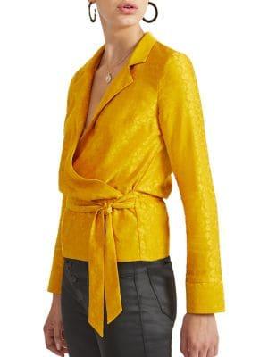Miss Selfridge Notched Self-tie Wrap Top